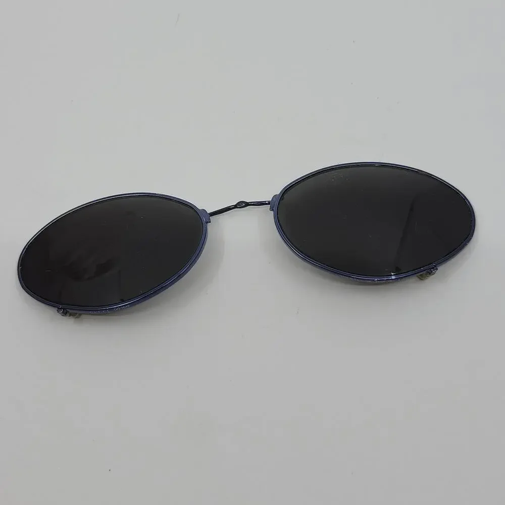 Vintage Gucci GG2648  Blue Metal Oval Clips-On Sunglasses Frames Italy 47x20
